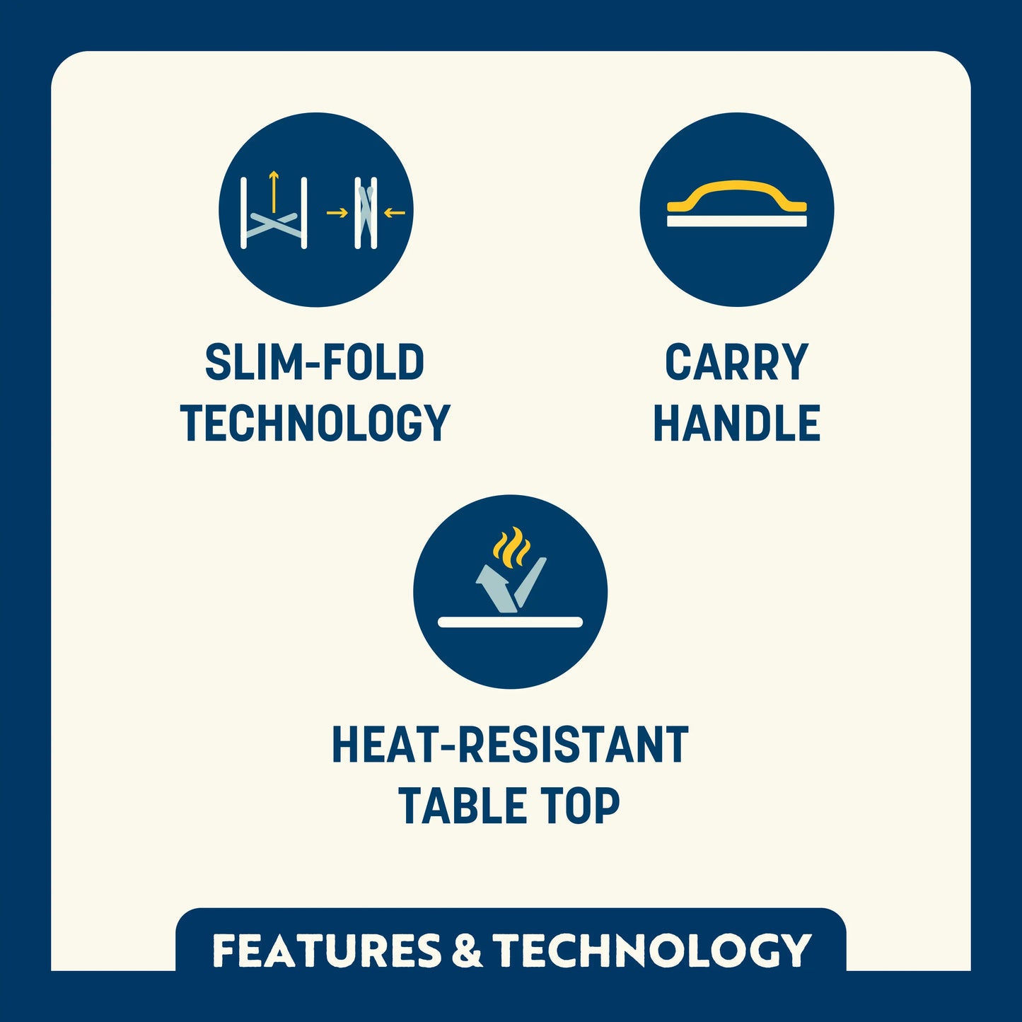 Heavy Duty Slim-Fold Table XL - Portable Camp Kitchen Table Counter Detail