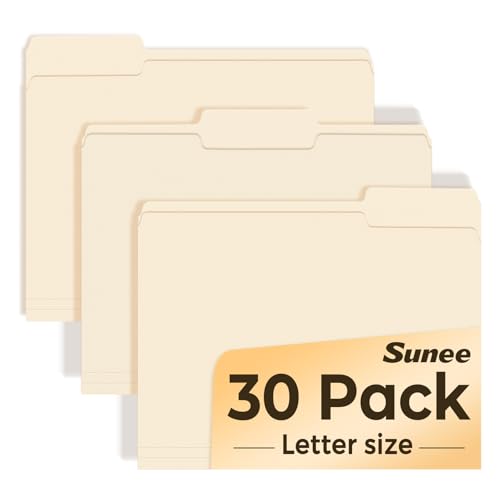 Smart Home SUNEE File Folders, 30 Pack Manilla Folders 8.5 x for Daily Use