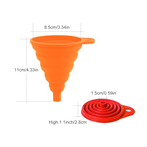 Minimalist Foldable Silicone Funnel Set (4 Pack) – Collapsible Small Collection
