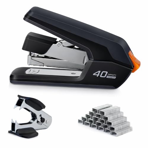 Eco-Friendly Leven Effortless Desktop Stapler, 40 Sheet Capacity, One Finger for Daily Use