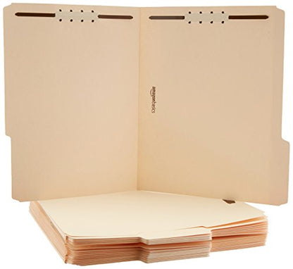Eco-Friendly Basics Manila File Folders with Fasteners for Organized Filing, for Daily Use