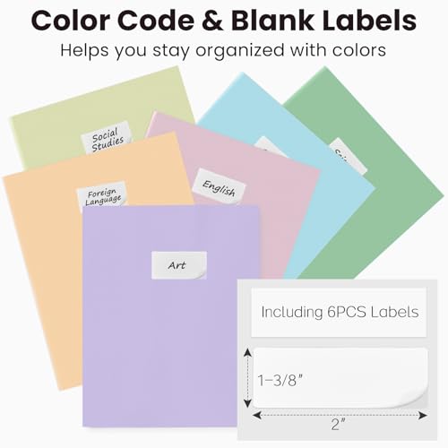 Smart Home Sooez 6Pack Folders with Pockets, Pastels Colors, for Daily Use