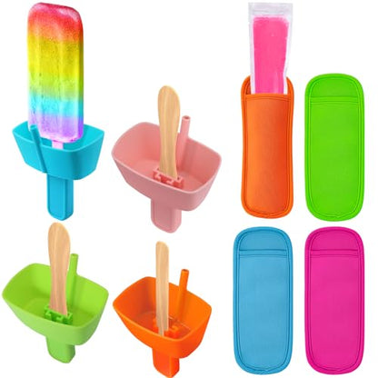Minimalist AIERSA 8pcs Popsicle Holders and Ice Pop Sleeves Collection