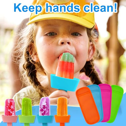 Minimalist AIERSA 8pcs Popsicle Holders and Ice Pop Sleeves Collection