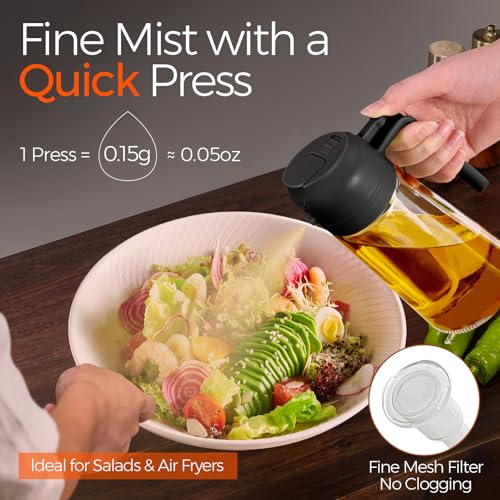 Eco-Friendly YARRAMATE 16oz/470ml Glass Olive Oil Sprayer for Cooking with for Daily Use