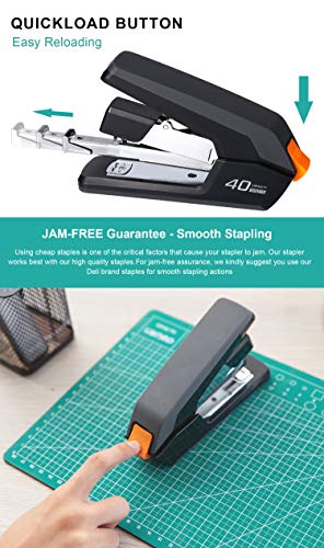 Eco-Friendly Leven Effortless Desktop Stapler, 40 Sheet Capacity, One Finger for Daily Use