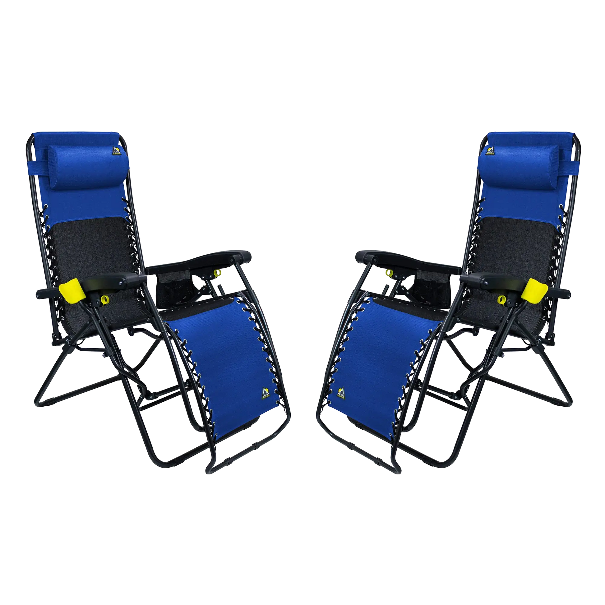 Premium All-Weather Freeform Zero Gravity Lounger Bundle - Camp Rocker Chair for Fishing & Beach Trips - Royal Blue